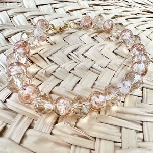 Gorgeous bracelet with Swarovski elements and blown glass beads.